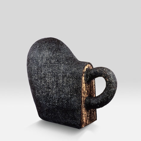 Martin Puryear (U.S.A., b. 1941), Dumb Luck, 1990, wire mesh, tar, and wood. Anderson Collection at Stanford University. Gift of Harry W. and Mary Margaret Anderson, and Mary Patricia Anderson Pence. 