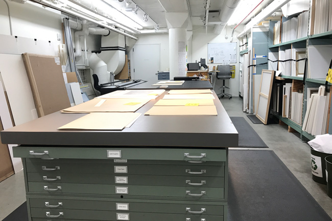An image of the Cantor's art storage area