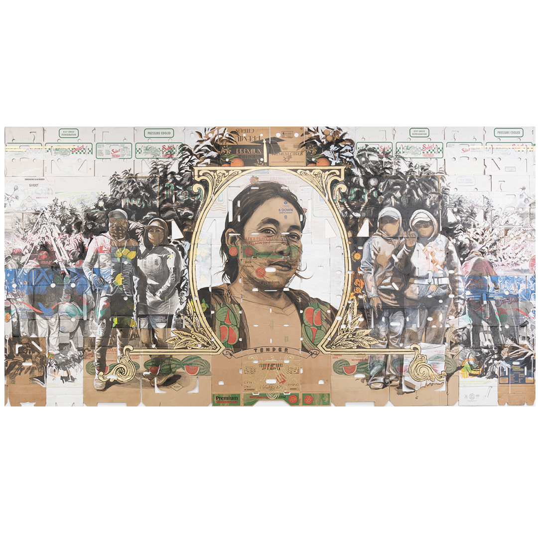 A collage of people in shades of brown