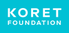 A blue rectangle with the words Koret Foundation