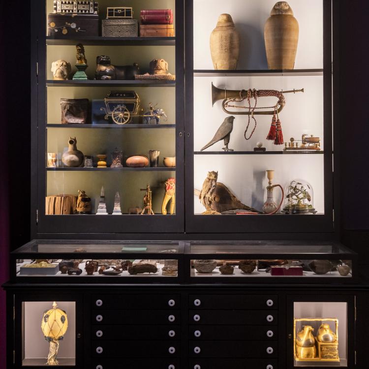 A view of a mourning cabinet