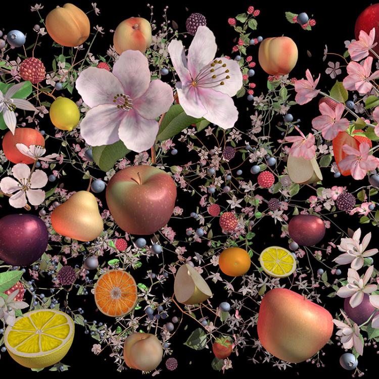 ⁠Jennifer Steinkamp (U.S.A., b.1958), Still-Life 1, 2016. Video installation. Courtesy the artist and Lehmann Maupin, New York, Hong Kong, and Seoul. L.20.1.2019