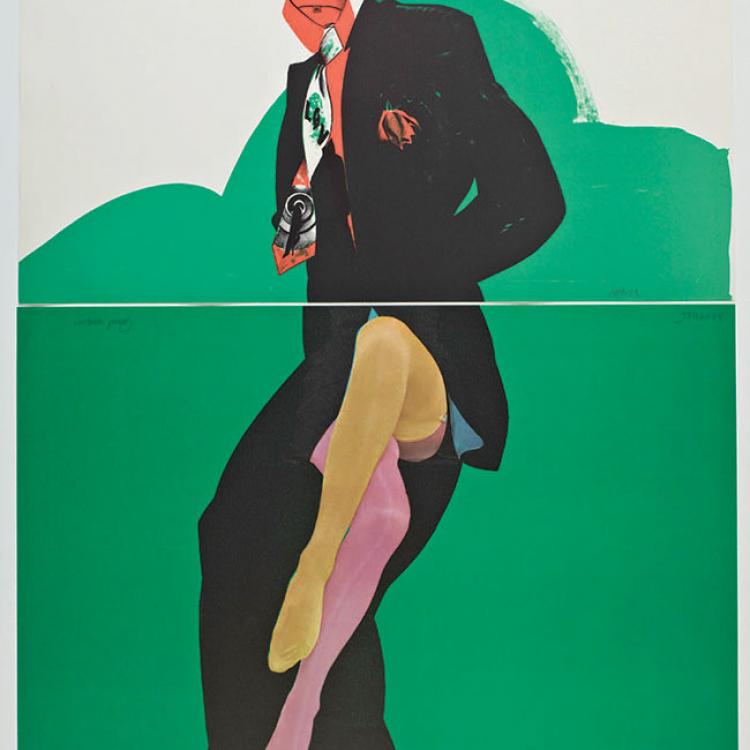 an image of a human figure against a green and white background