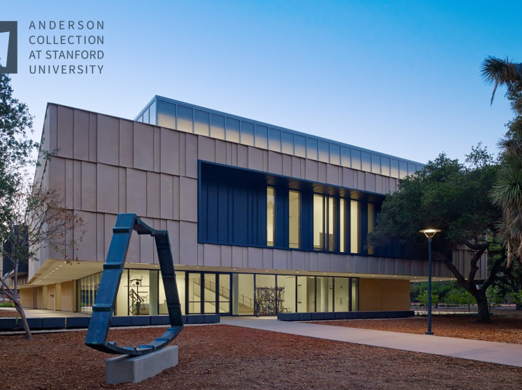 An outdoor view of the Anderson Collection at Stanford University