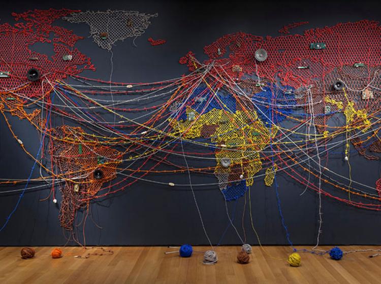 Ain image of Reena Kallat's Woven Chronicle