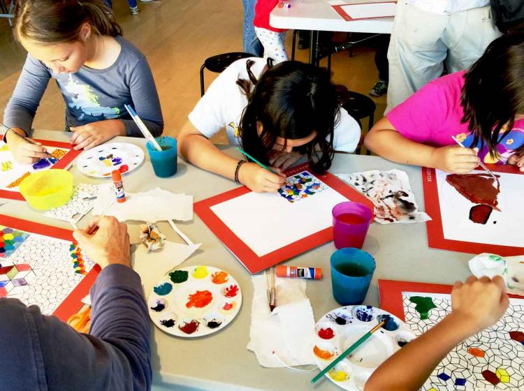 An image of kids working on art projects with the legend Art for All Art Making Videos