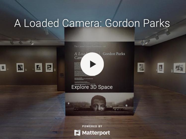 in-gallery view of A Loaded Camera: Gordon Parks, as installed in 2022