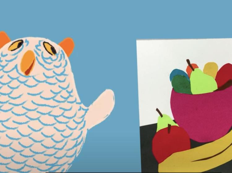 an image of a still life painting made out of a collage