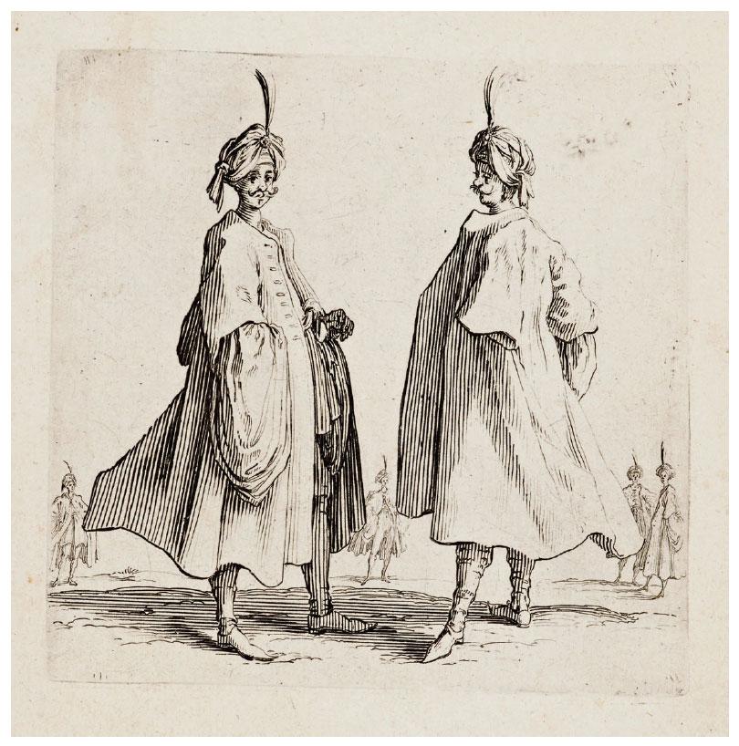Jacques Callot (France, 1592–1635), Two Turkish Headdresses of a Turban with an Aigrette (Les Deux Turcs Coiffés d’un Turban Avec un Aigrette), 1621–24. Etching. Gift of Andrea Rothe and Jeanne McKee Rothe, 2015.43.13