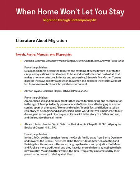 A PDF with literature for adults