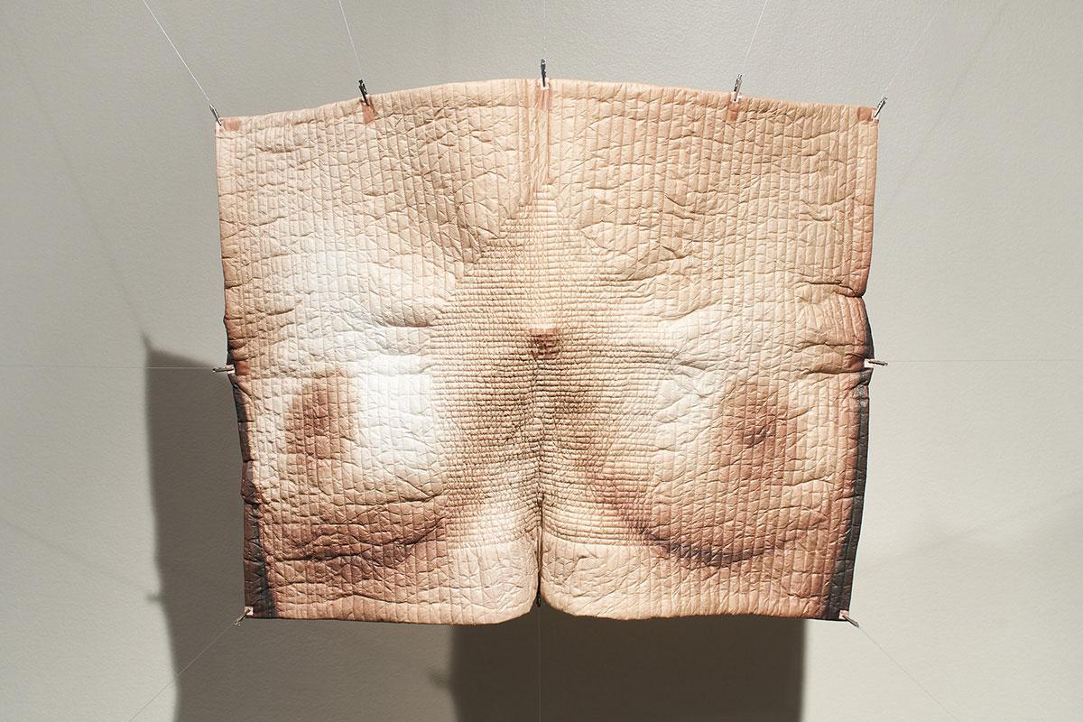 An installation view of Goldnar Adili's artowkr, Tightness of the Heart (Deltangi)