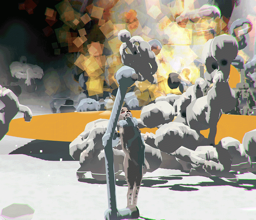 Still from Emissary Sunsets The Self, 2017. Live simulation and story.