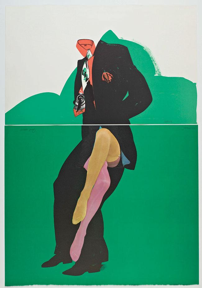 an image of a human figure against a green and white background