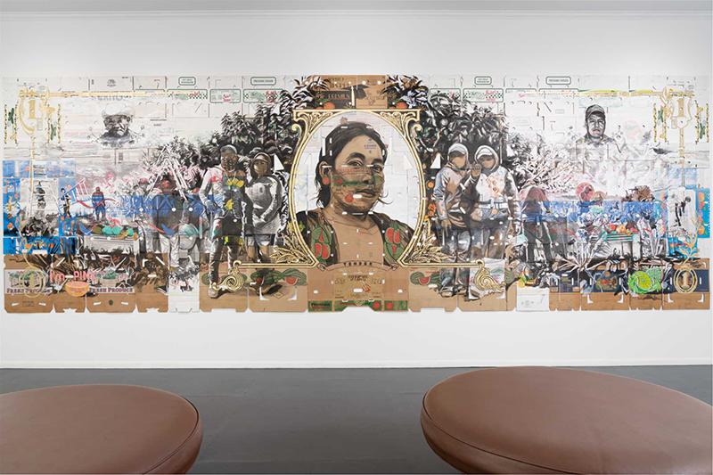 An iage of artwork depicting field workers as legal tender