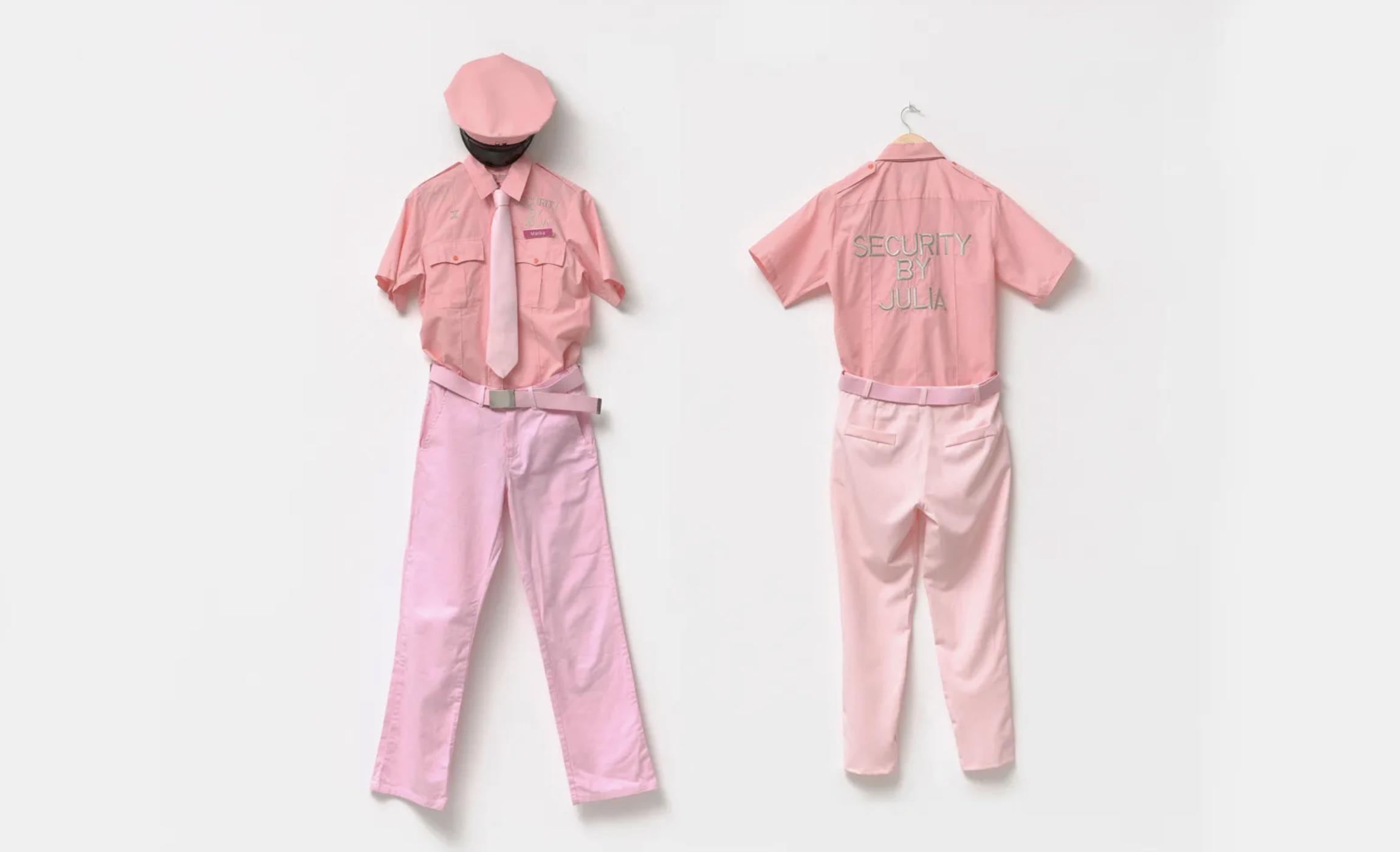 an image of a security personnel uniform in pink shades