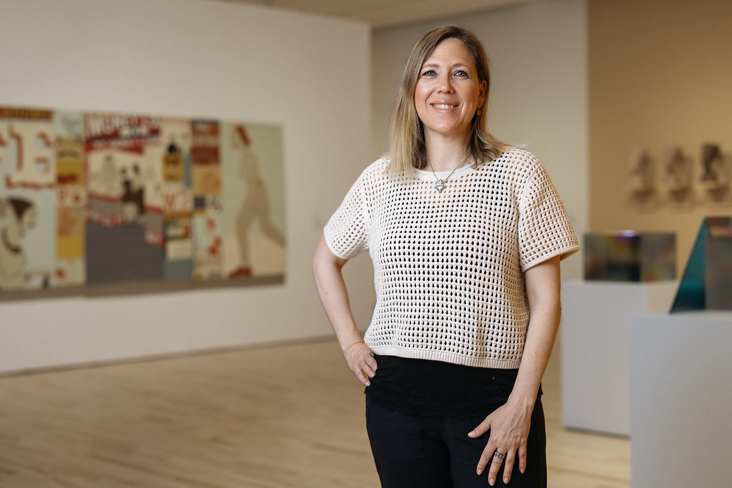an image of a woman in an art gallery