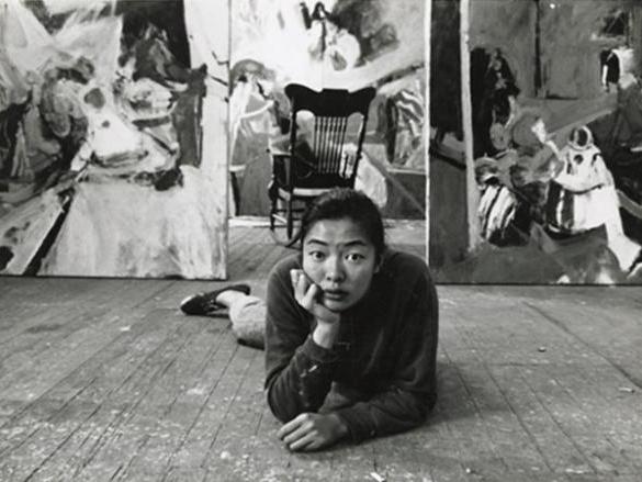 An image of artist Bernice Bing in her studio
